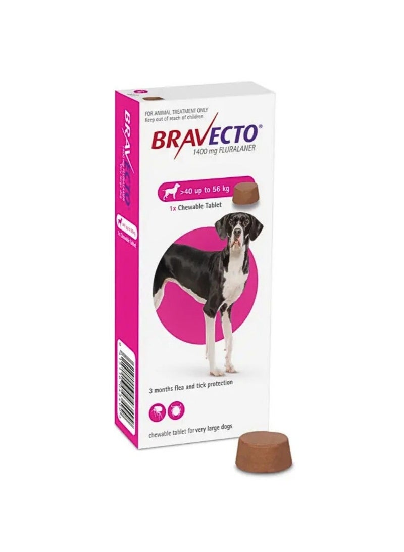 Flea & Tick Chew for Dogs 40–56kg – 1400mg Fluralaner
